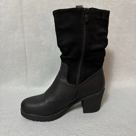 Dream Pairs Women's Black Chunky Heal Mid calf Boot US8.5 - Picture 6 of 11
